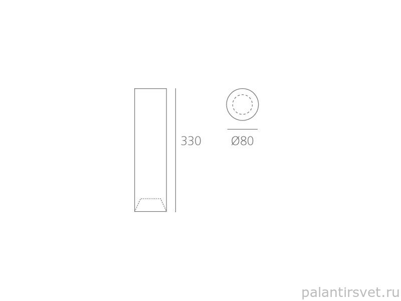 Artemide TAGORA 80 M244630 потолочный светильник трубка 104639 - Вид №2