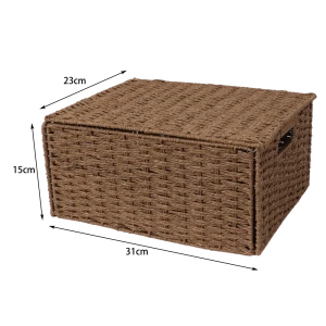 Корзина с крышкой Konsensa 31x23x15 см бумага цвет коричневый 89439450 STLM-2050287