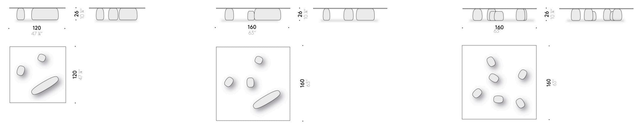 Квадратный Хрустальный низкий журнальный столик с мраморной основой DE PADOVA ISHI STONE ARCH-00061130 - Вид №4