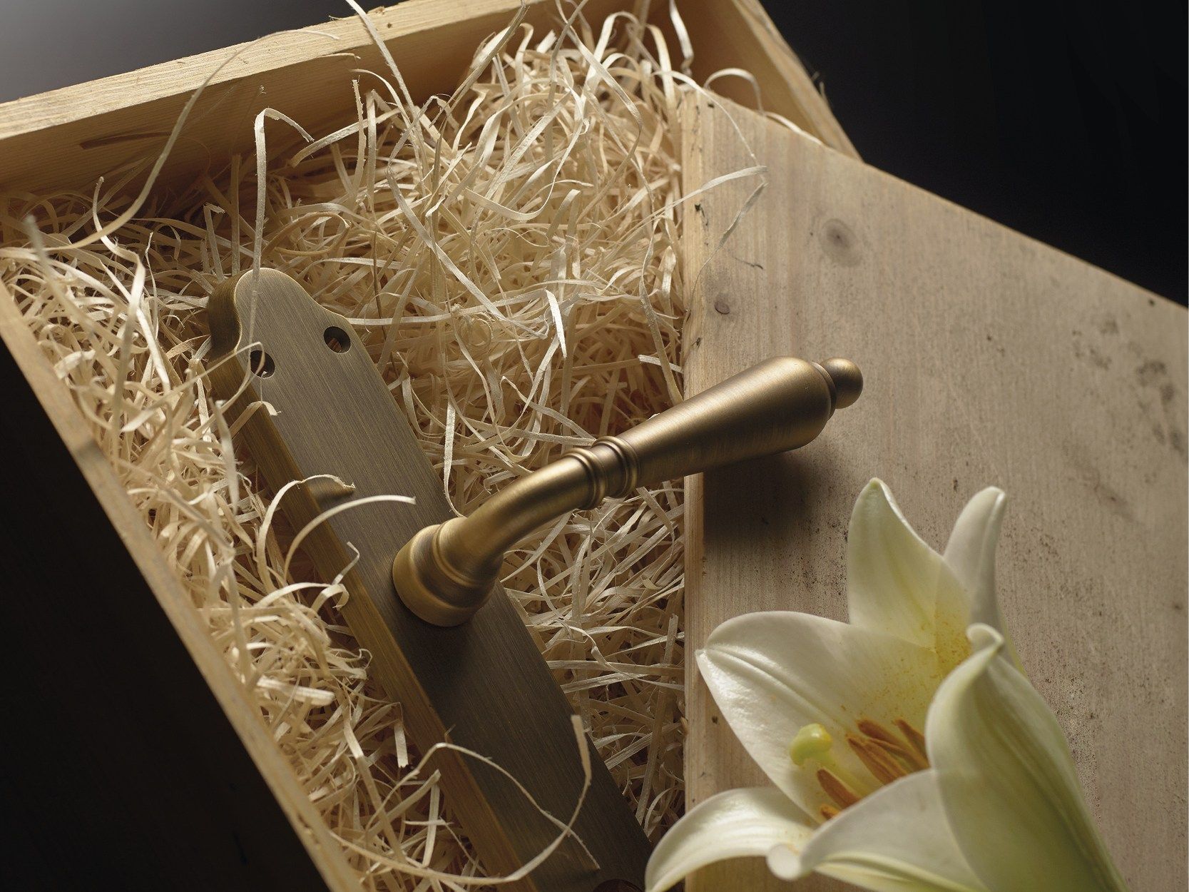 Классическая латунная ручка на розетке с насадкой LINEA CALI' Флоренция ARCH-00126373 - Вид №1