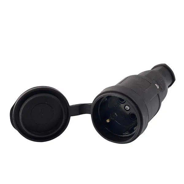 Штепсельный разъем с заглушкой 2Р+РЕ 1х16А 220-240V черный LEZARD 106-0400-0102 - Вид №7