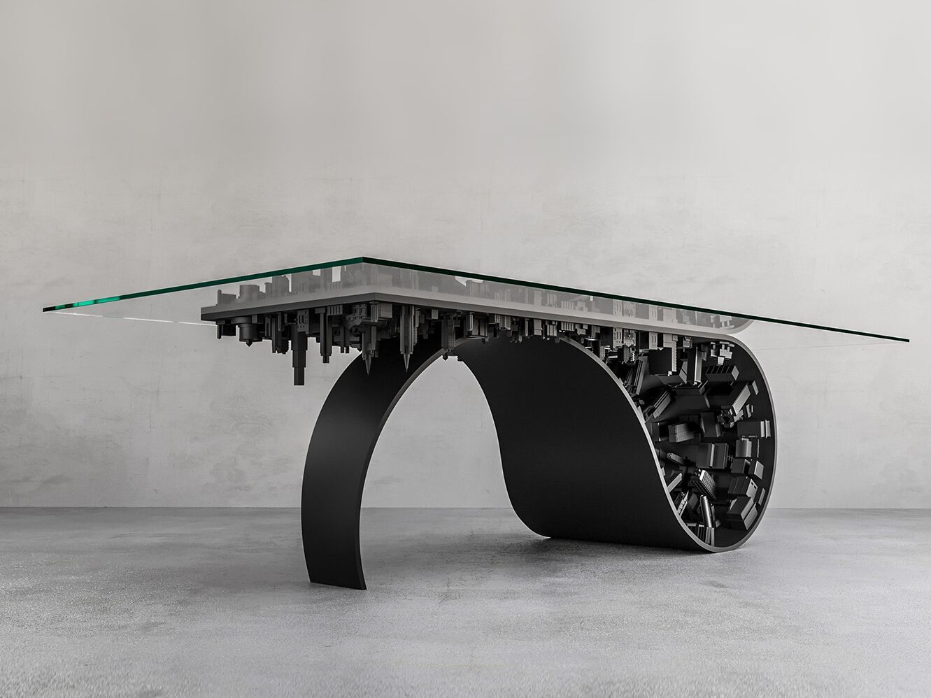 Прямоугольный обеденный стол из дерева и стекла LO Contemporary город ARCH-00088576 - Вид №4