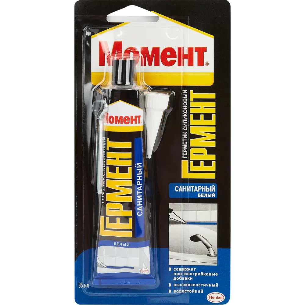 Герметик Момент Санитарный 85 мл цвет белый MOMENT STLM-2194468