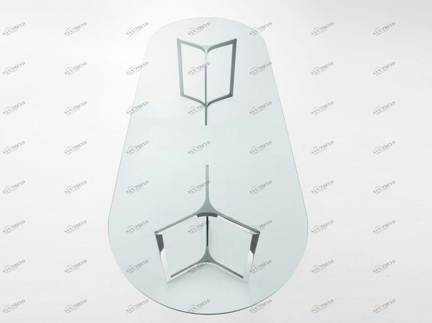 Gallotti&Radice Овальный обеденный стол для гостиной из нержавеющей стали Raj sun-id-1402834