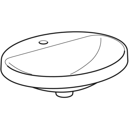 500.714.01.2 Встраиваемая раковина Geberit VariForm овальной формы, с полкой для отверстия под смеситель Geberit  - Вид №11