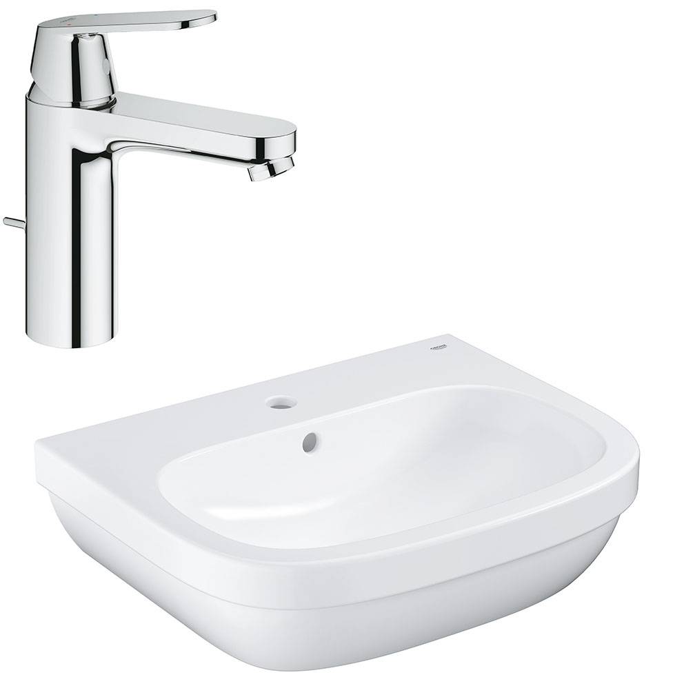 NC0004 Подвесная раковина настенная прямоугольная Grohe Euro белая