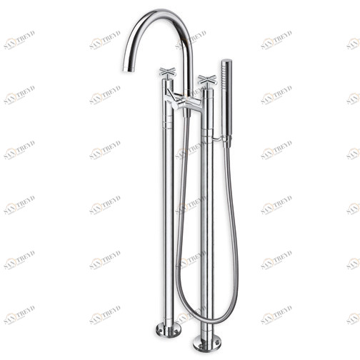 CRIEV108 Напольный смеситель для ванны с гибким шлангом LONG LIFE и ручным душем с защитой от накипи Cristina Rubinetterie 