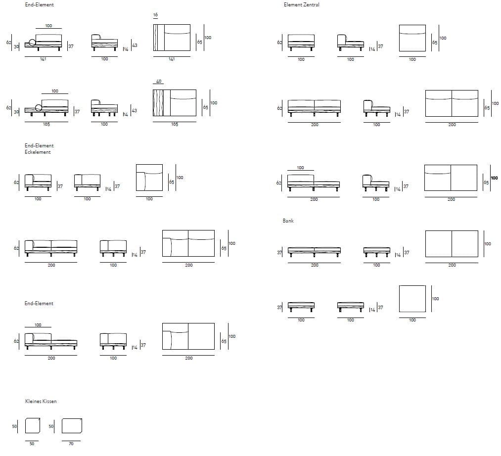 Сад диван из массива тикового дерева и ткани Living Divani Kasbah ARCH-00029400 - Вид №18