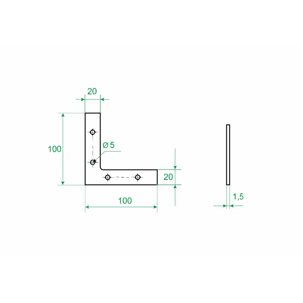 Оконный уголок Santreyd NAZ для деревянных конструкций 100×100×20 мм 84180771 STLM-0047011 - Вид №3