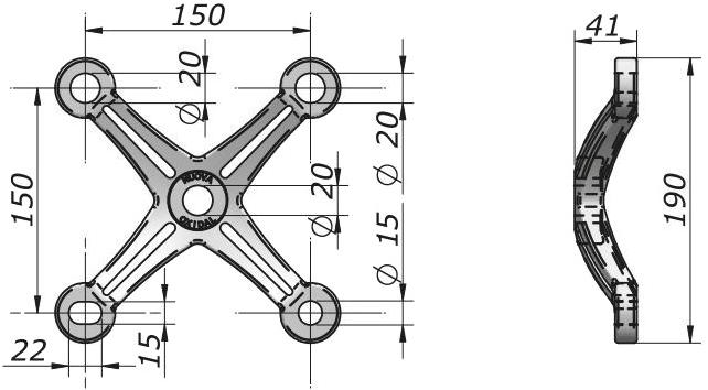 Nuova Oxidal Система анкеровки и профиль для фасада из нержавеющей стали Vetra V-astra-a  - Вид №14
