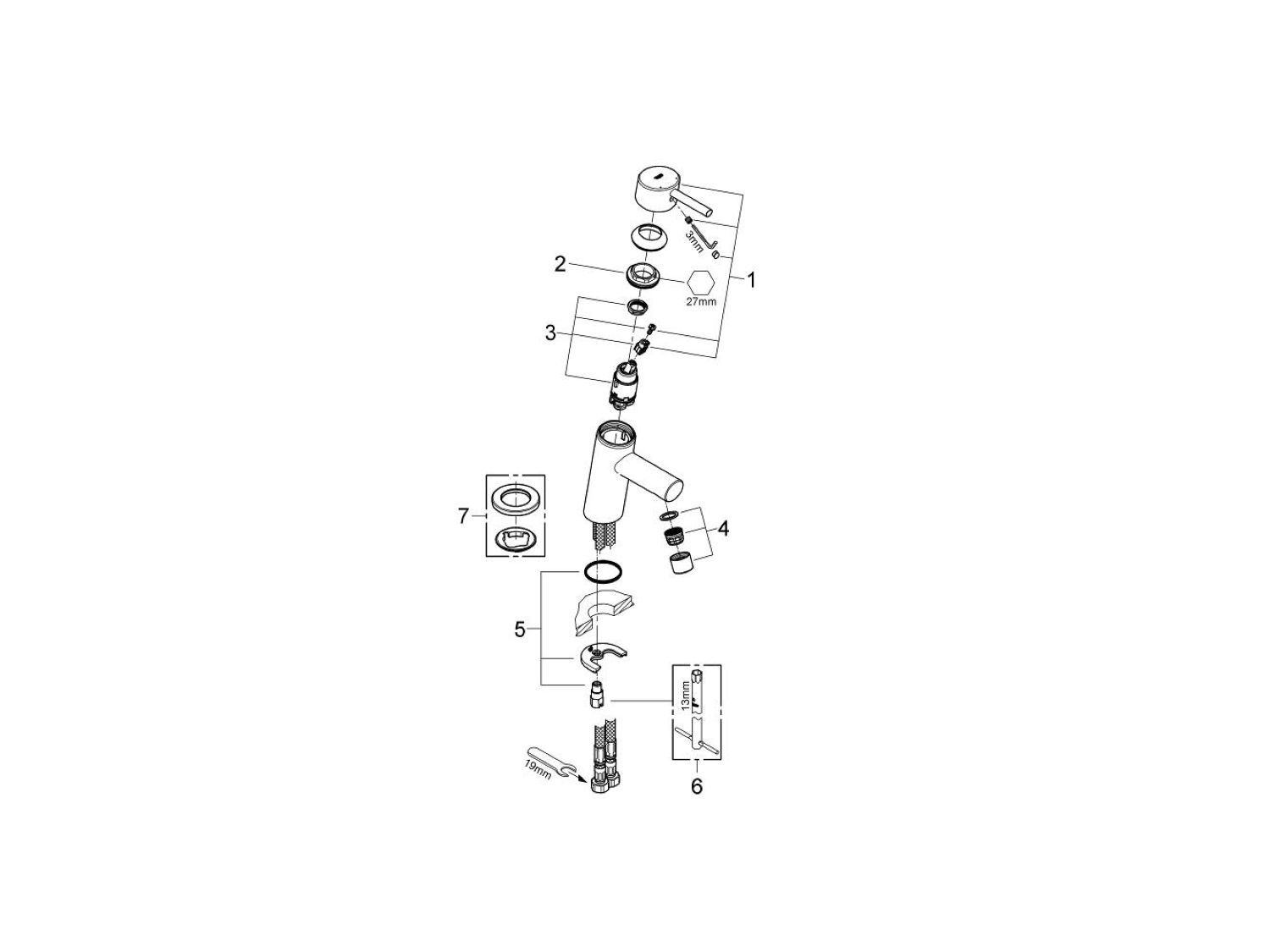 Смеситель для раковины с ограничителем температуры Grohe концепция ARCH-00066570 - Вид №1