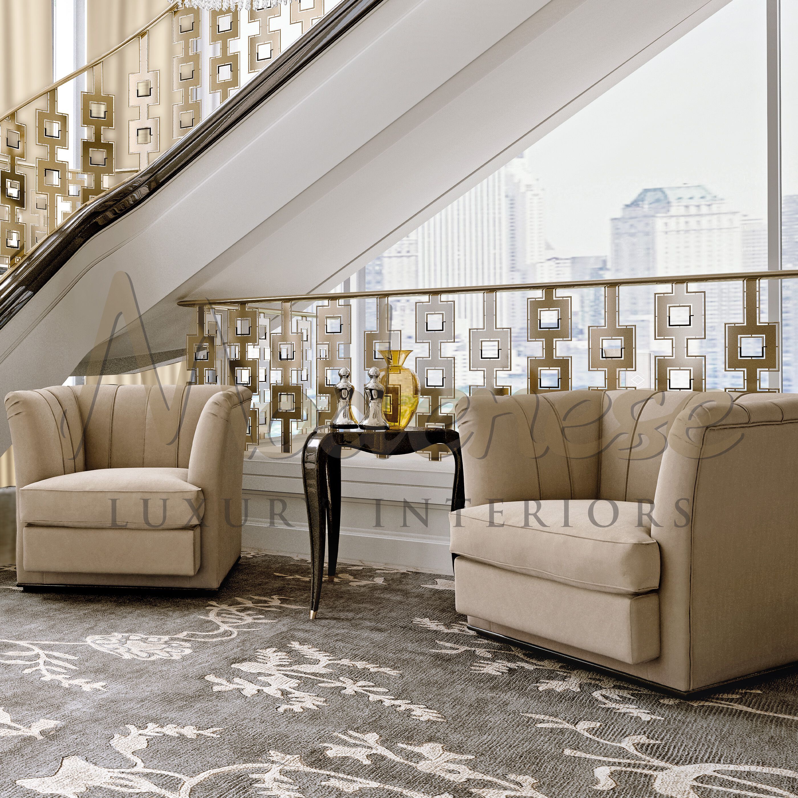 Высокий журнальный столик из бука Modenese Luxury Interiors SAPPHIRE ELEGANCE ARCH-00053415 - Вид №2