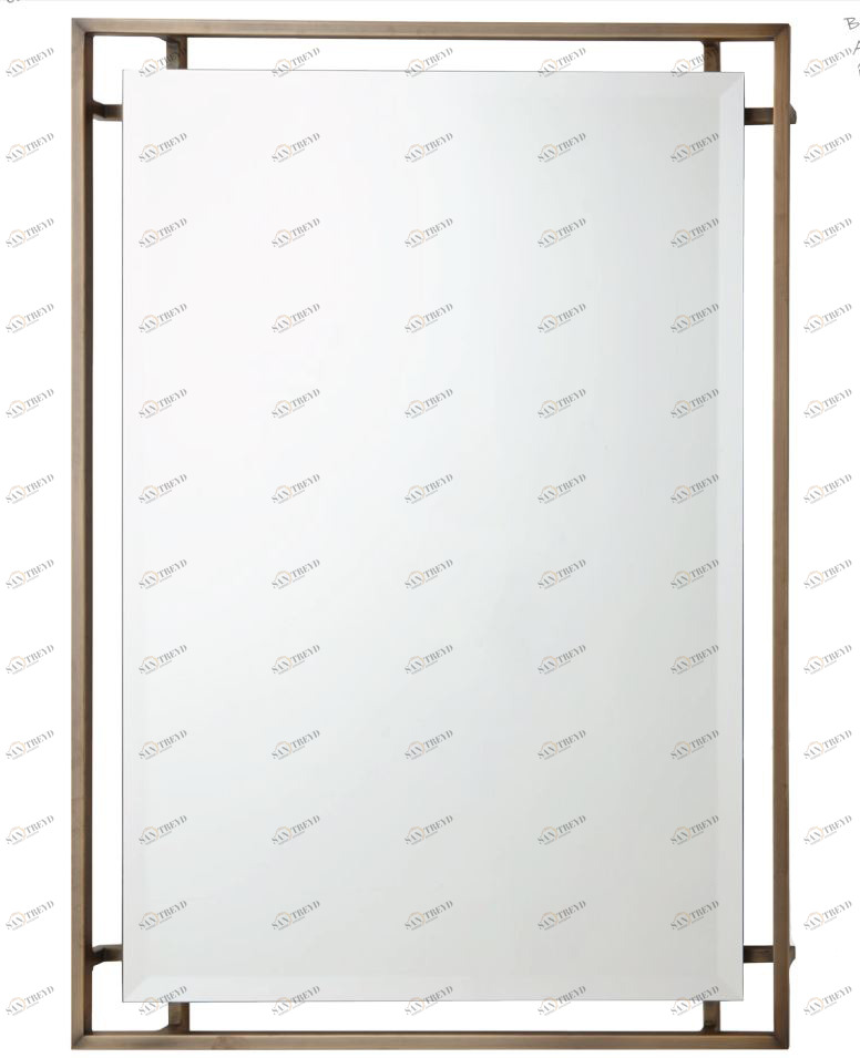 Зеркало прямоугольное настенное латунь Hurricane PUSHA ДИЗАЙНЕРСКИЕ 062662 Латунь 