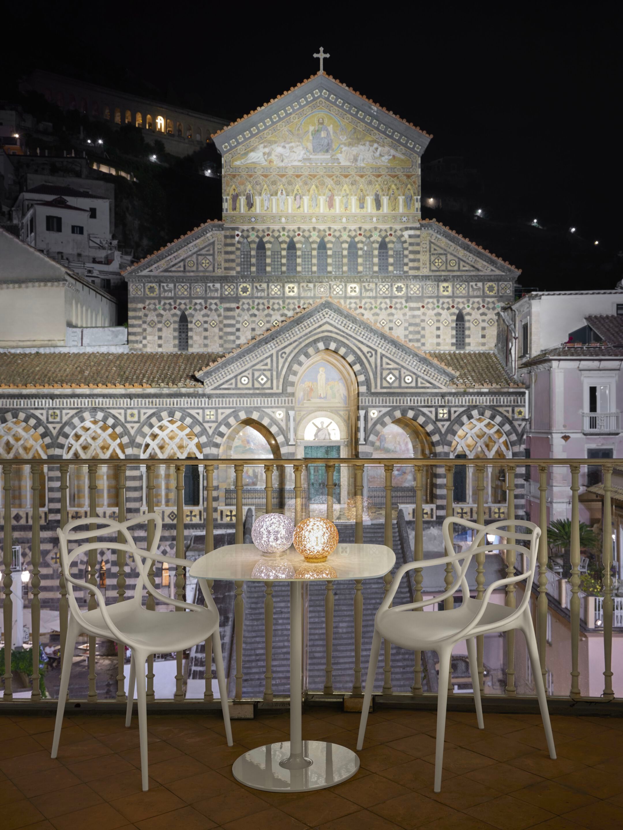 Квадратный стол с хрустальной столешницей и стальным основанием Kartell Тьерри ARCH-00023989 - Вид №4