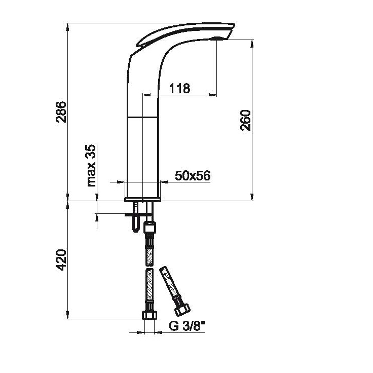 AI830402844 Смеситель для раковины Webert Aria - Вид №1