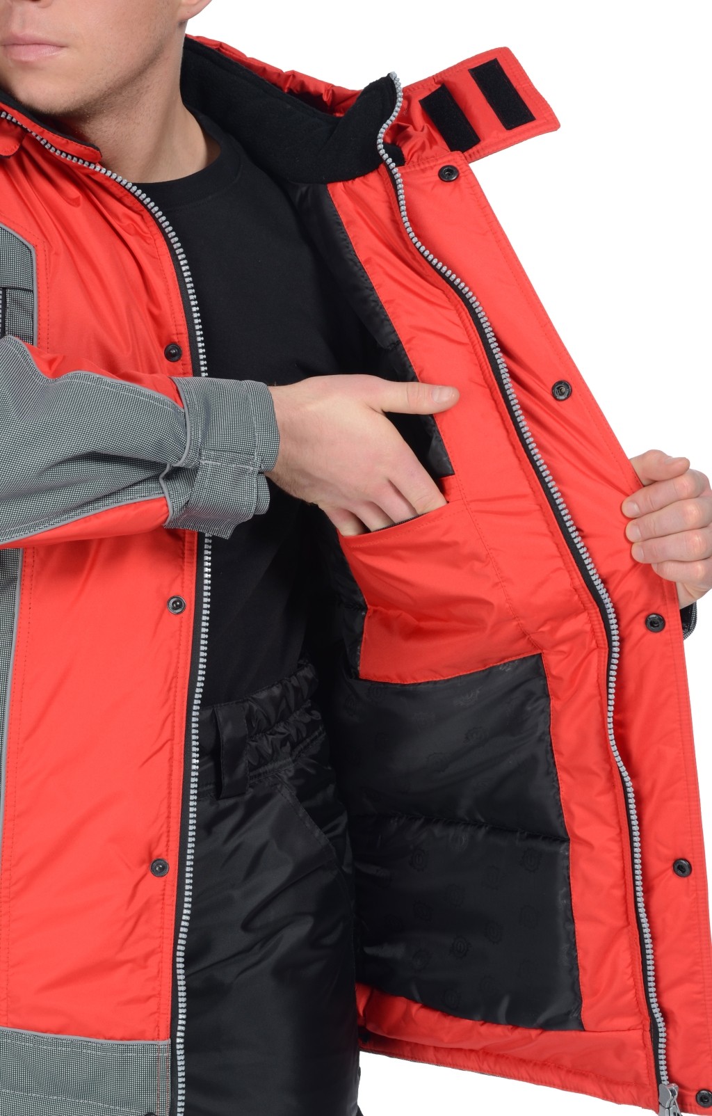 63121 Куртка "Ультра" зимняя красная  Зимняя спецодежда  размер 60-62/170-176  - Вид №13