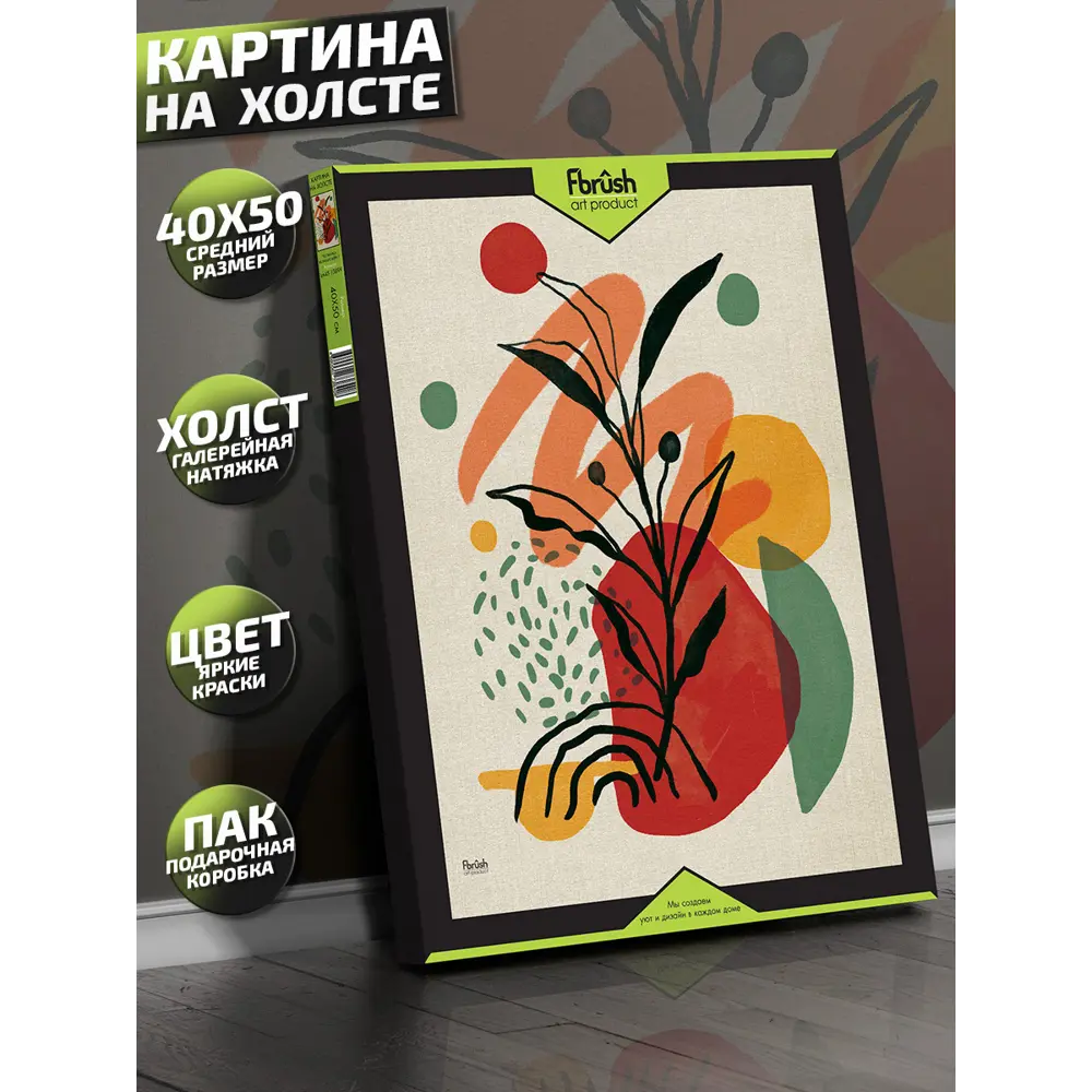 Картина на холсте Ботаника мин 1 40x50 см FBRUSH STLM-2207259 - Вид №3