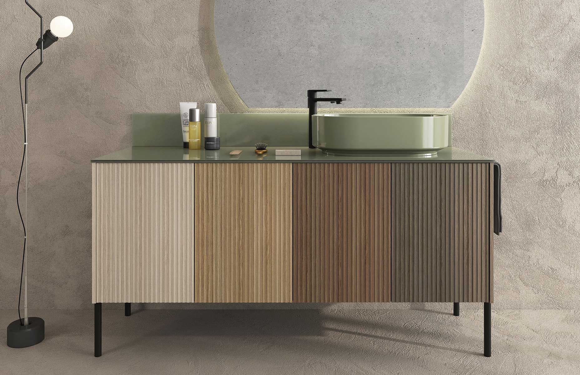 Деревянный одноместный напольный умывальник с дверцами LEGNOBAGNO Re-Stretch ARCH-00146568 - Вид №3