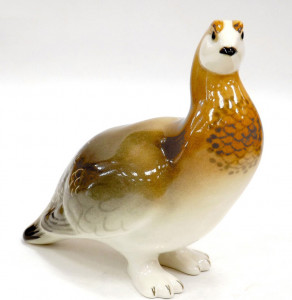 80363 Императорский фарфоровый завод Скульптура "Куропатка" Фарфор твердый