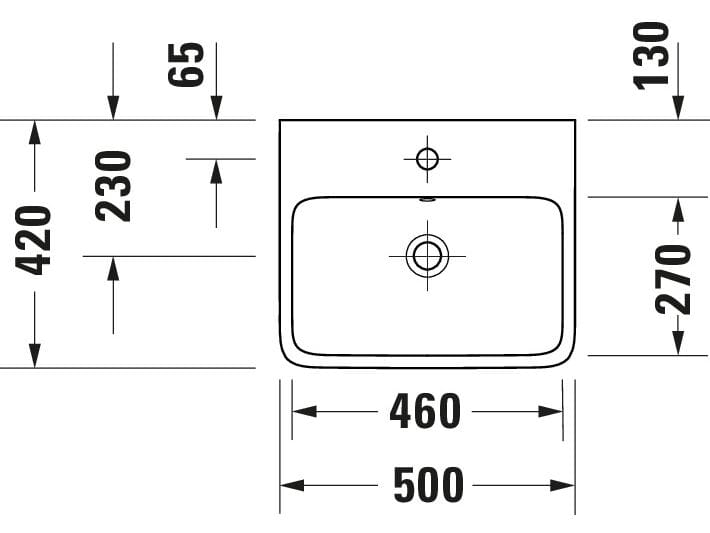 Прямоугольная керамическая подвесная раковина с переливом Duravit Qatego ARCH-00113355 - Вид №7