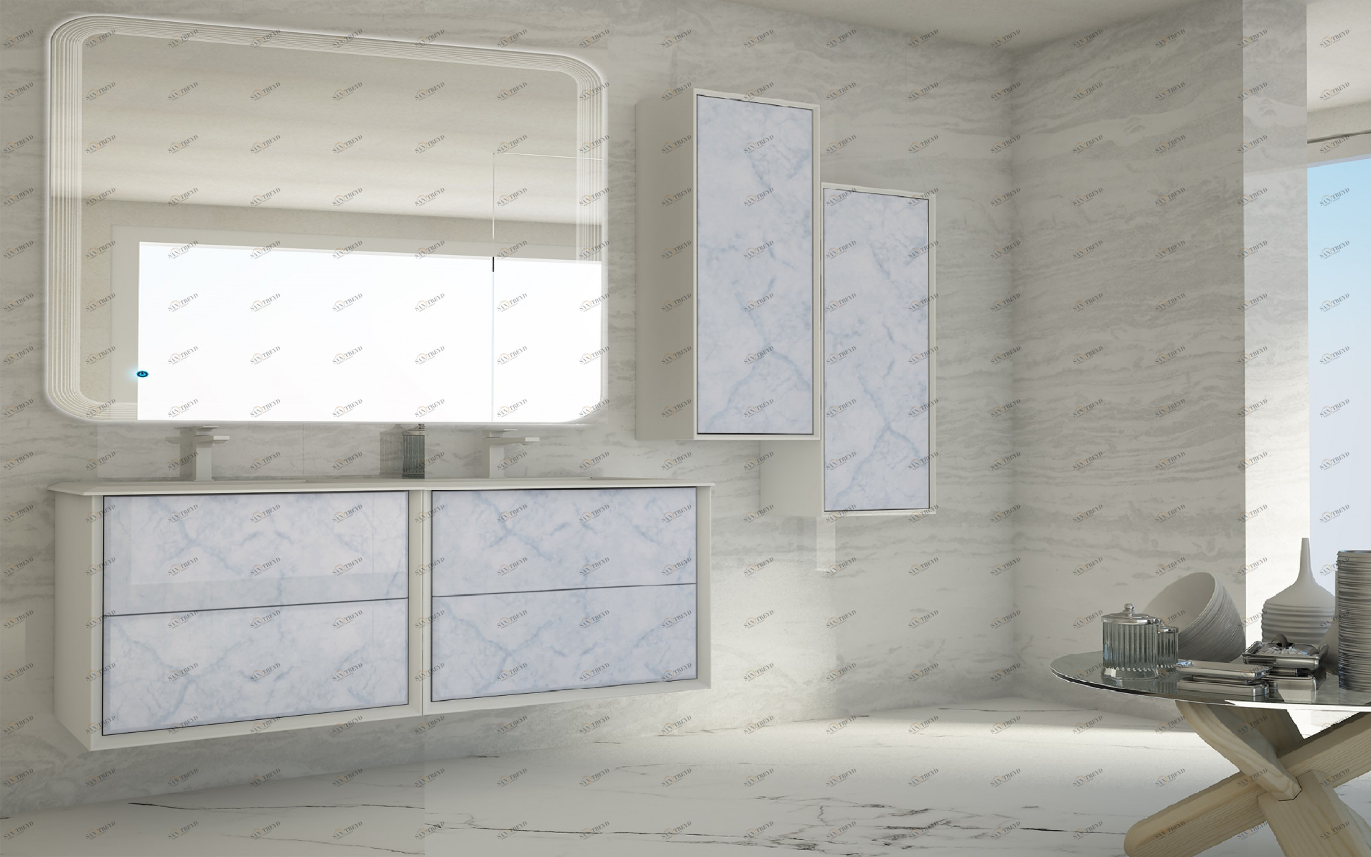 Мебель для ванной CEZARES BELLAGIO 140 Light Blue Stone