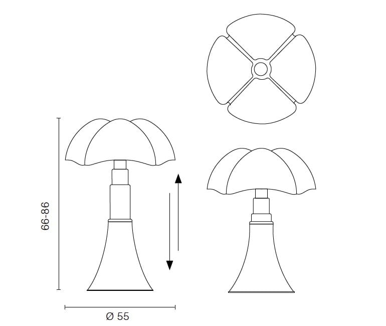 Стальная настольная лампа и метакрилатный абажур Martinelli Luce Летучая мышь ARCH-00126412 - Вид №16