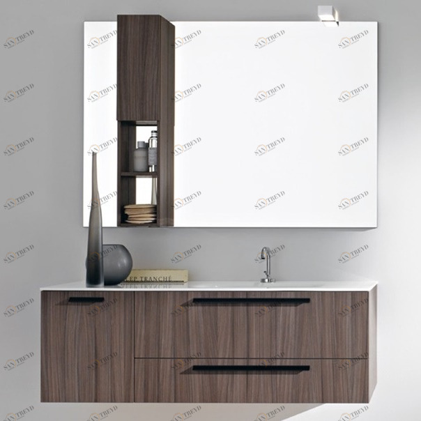 Комбинация ванной комнаты FLY123 в отделке Z41 Bianco / Venato Caffé MILLDUE FLY