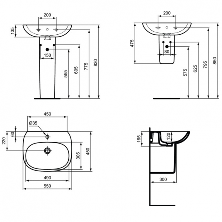 T352301 Раковина 55 см Ideal Standard TESI - Вид №6