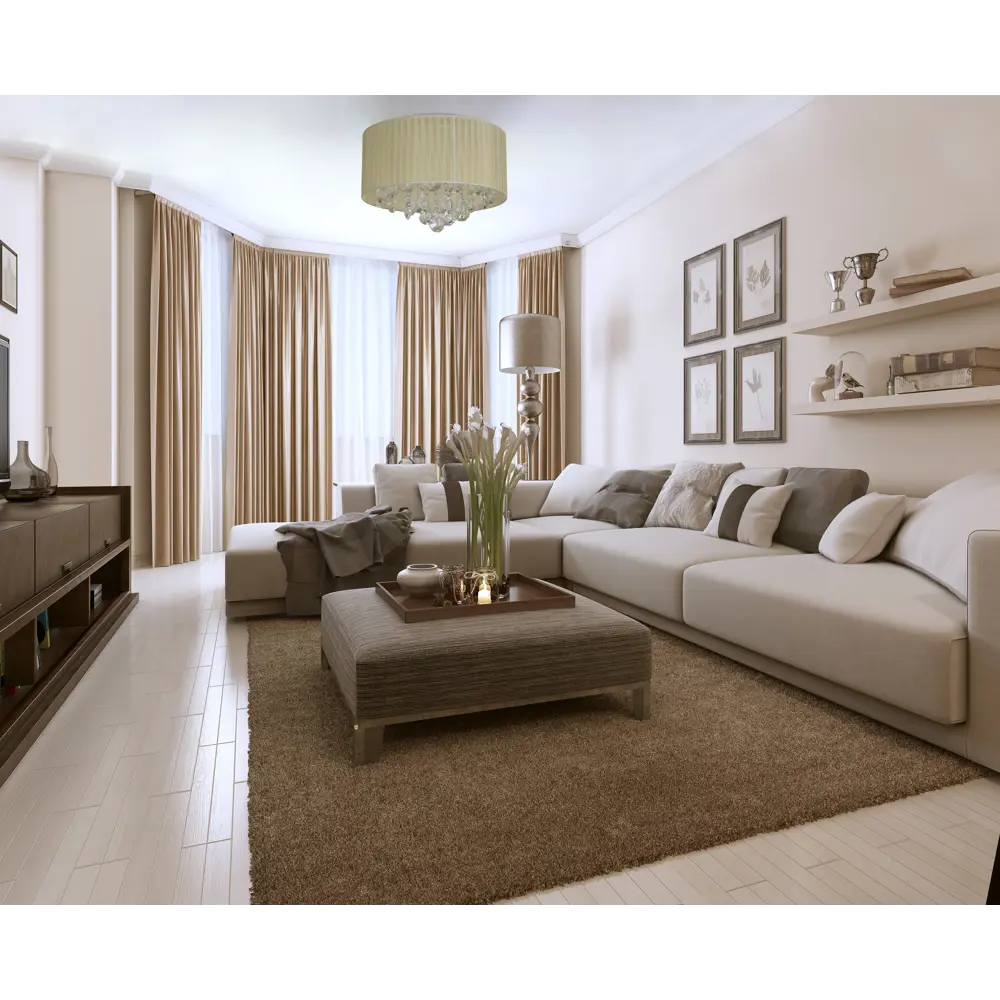 Люстра хрустальная потолочная Жаклин 4 лампы 8 м² цвет бежевый MW-Light STLM-2138078 - Вид №7