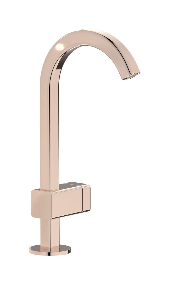 Монорычажный прогрессивный смеситель на раковину в комплекте с донным клапаном. WE ARE IB eo200rs_1 Rose Gold Elio