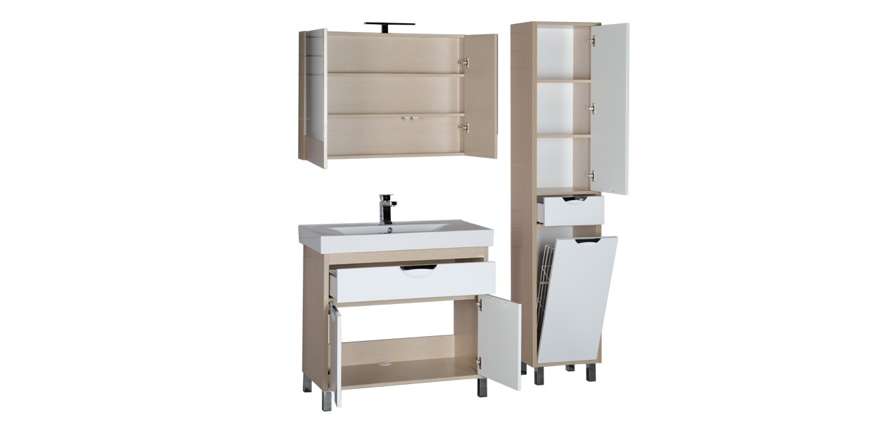 Комплект мебели Aquanet Гретта 90 светлый дуб (камерино) 00172721 - Вид №2