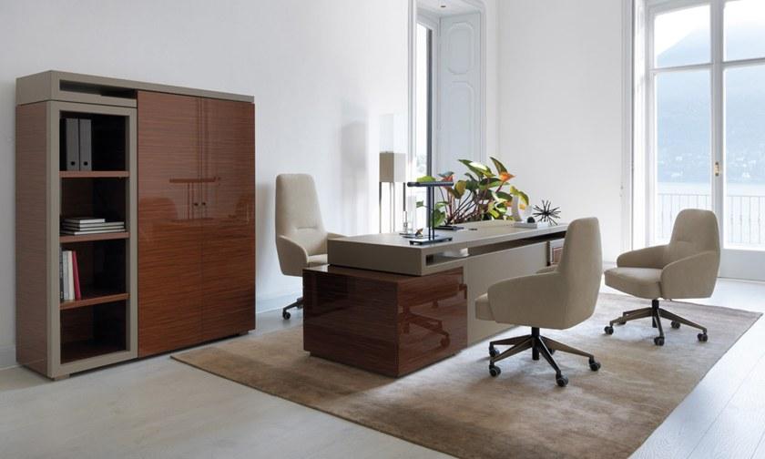 OAK Высокий офисный шкаф из розового дерева Milano collection Sc7004 - Вид №2