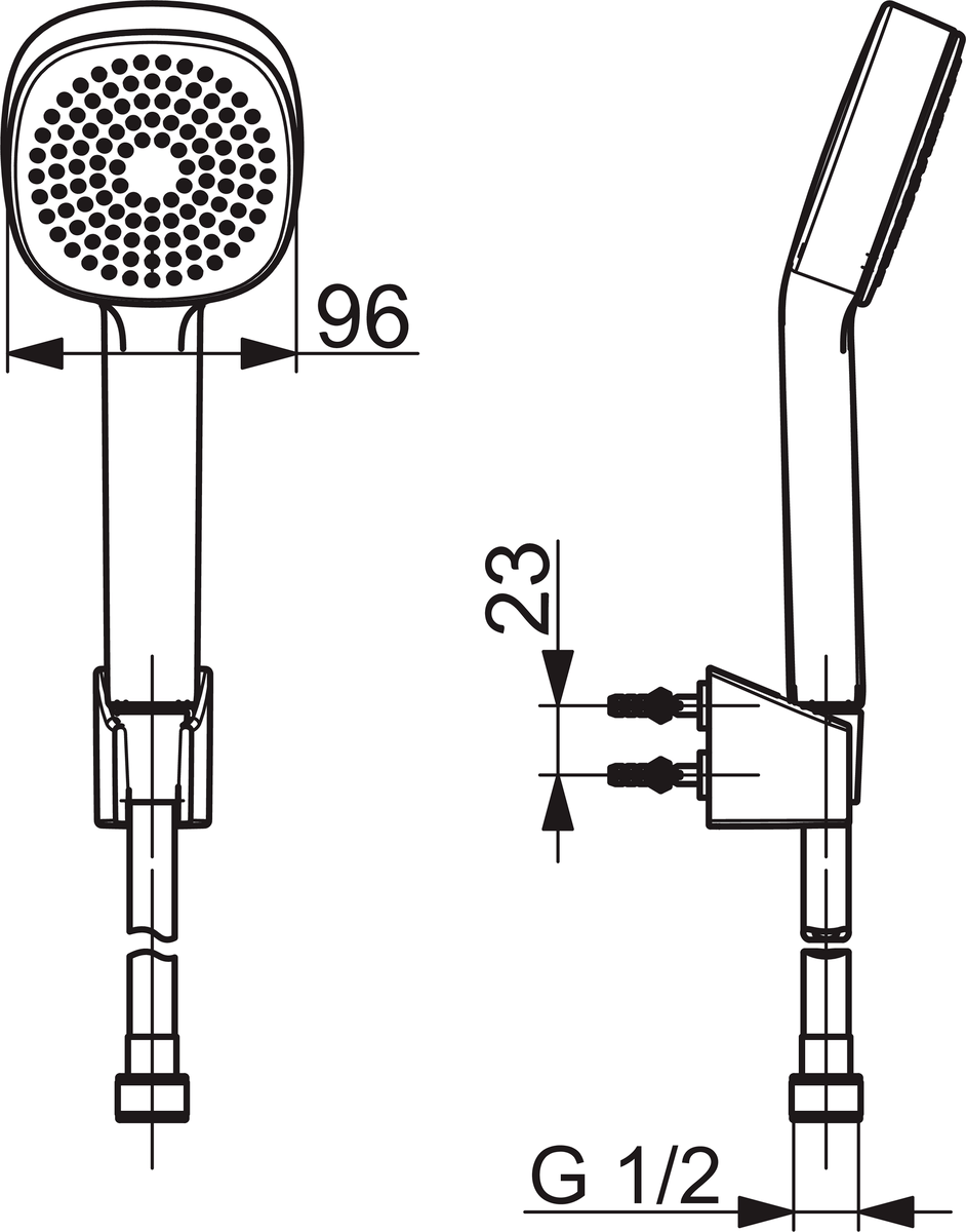 Oras 535 Ручной душевой комплект 535 Apollo Style Хром  - Вид №1