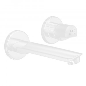 102167603c4-yy  Myra Скрытая группа смесителей для раковины, устанавливаемая на поверхность - двойная розетка - матовый белый