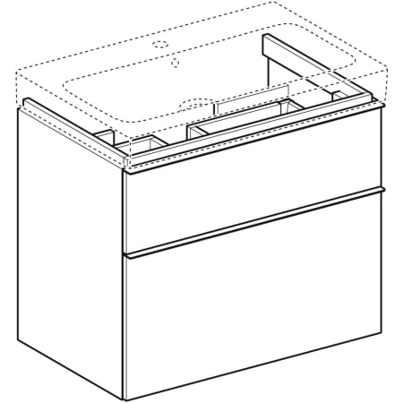 840377000 Шкафчик для раковины Geberit iCon, с двумя выдвижными ящиками Geberit  - Вид №1