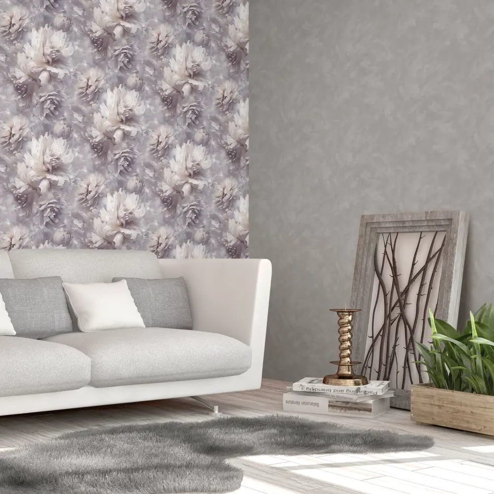 Флизелиновые обои Ateliero Bella серые с фактурой штукатурки 89416918 STLM-1574318 - Вид №5