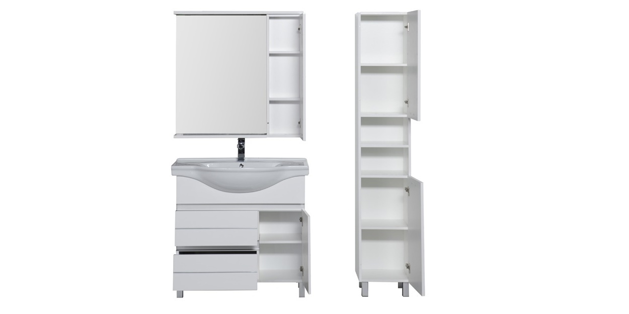 Комплект мебели Aquanet Доминика 90 белый 00172405 - Вид №2