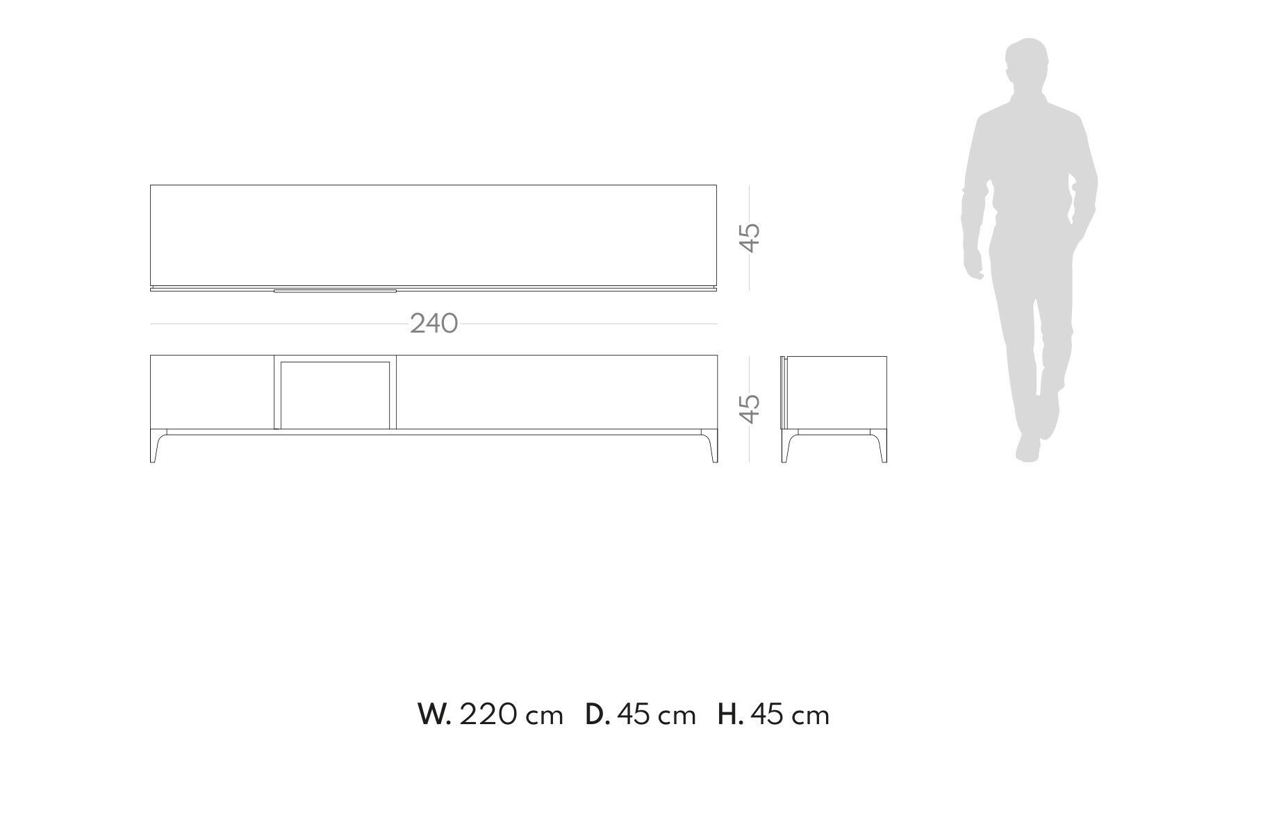 Деревянный низкий ТВ-шкаф PRADDY ARCH-00030380 - Вид №2