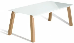 Capdell Прямоугольный стол из дерева и стекла Able