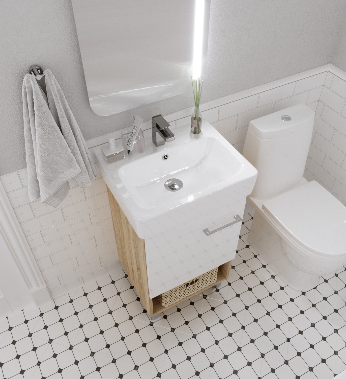 У76064 Тумба Tera 50Н 1д. Дуб Сонома 1 Marka TERA - Вид №5