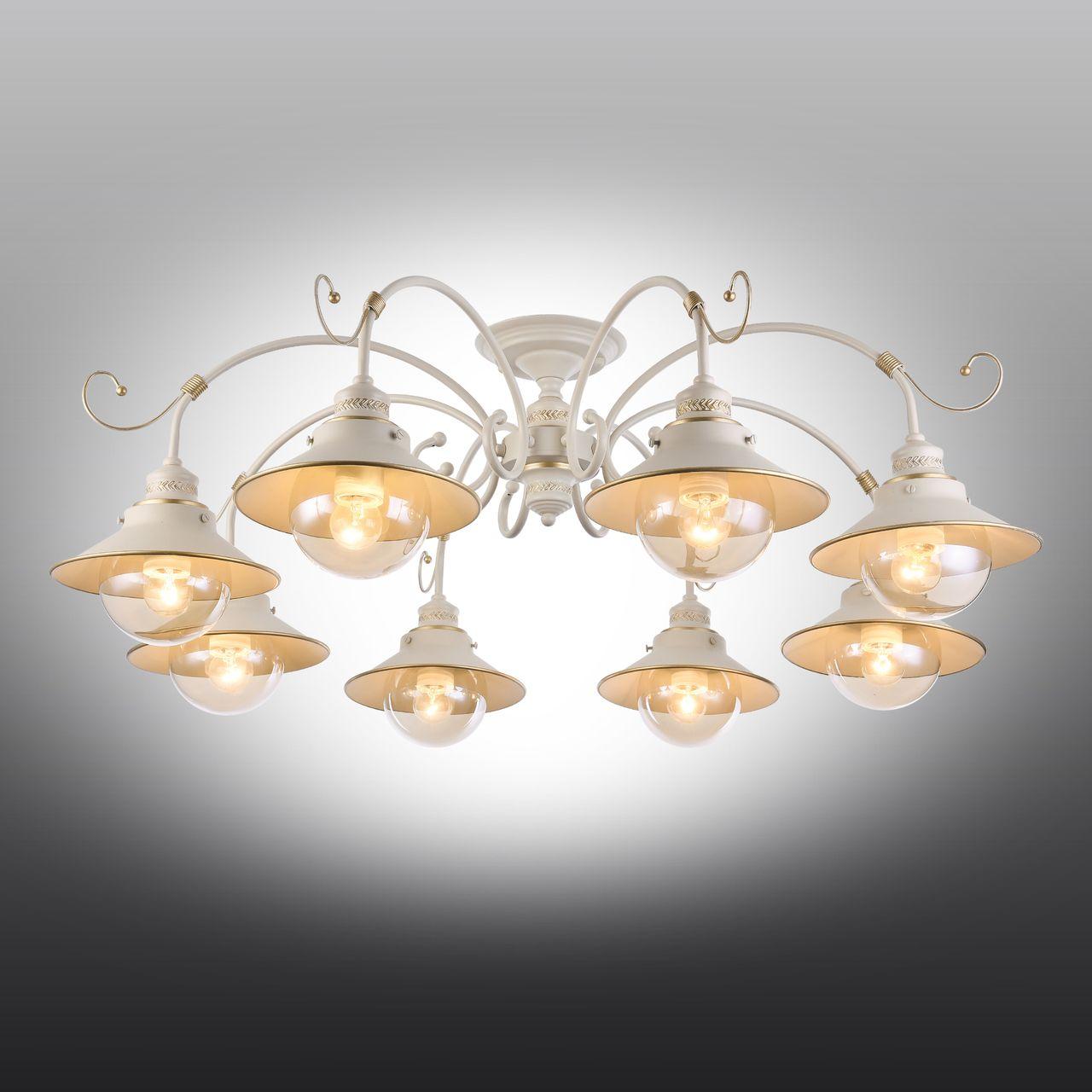 Потолочная люстра Omnilux Torri OML-50807-08 OMNILUX ДИЗАЙНЕРСКИЕ, TORRI 279205 Кремовый  - Вид №1