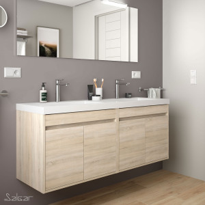85002 SALGAR Мебель для умывальника NOJA 1400 OAK CALEDONIA + Basin Дуб Каледония