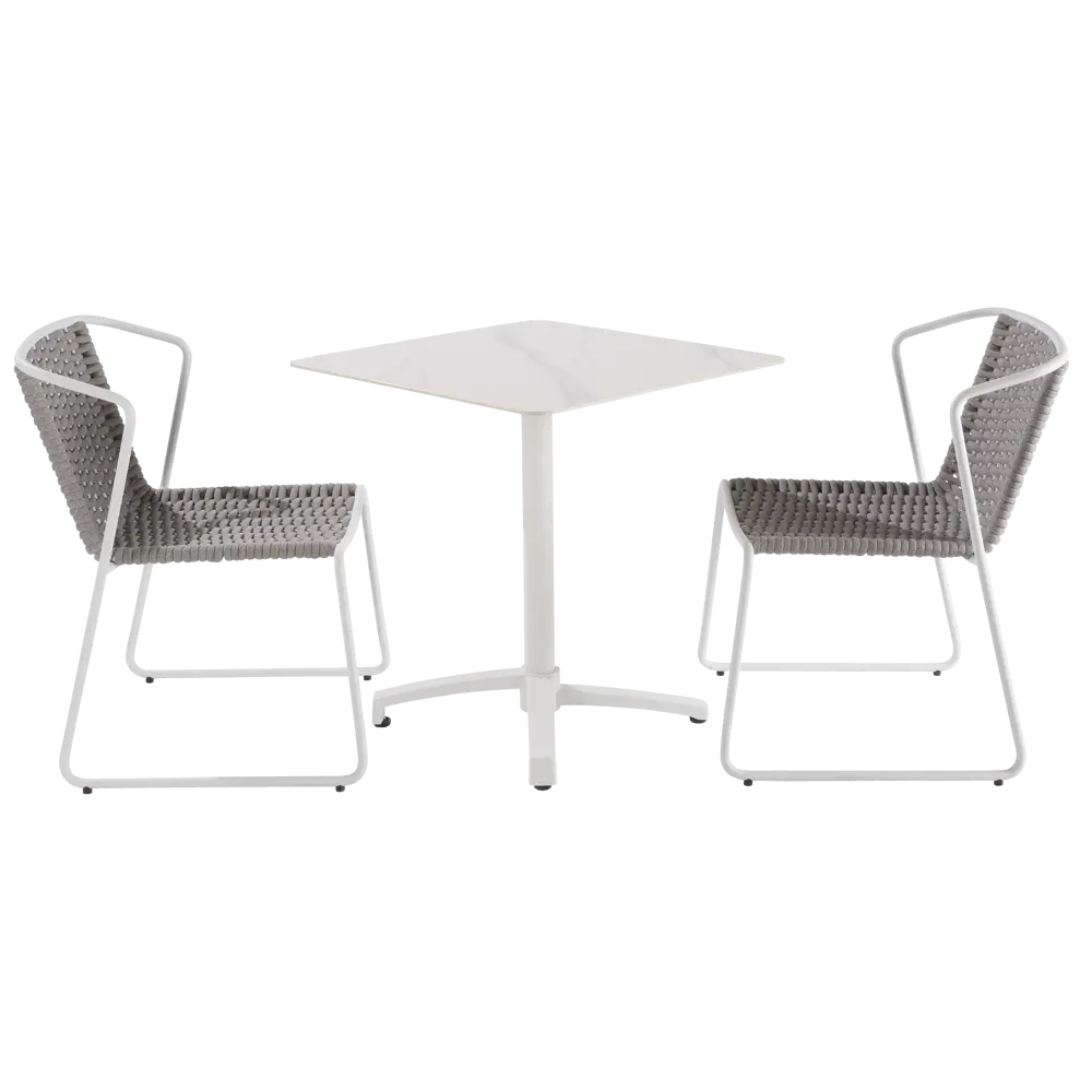 Стол садовый квадратный Naterial Livia 70x70x75 см алюминий/искусственный камень STLM-2067485 - Вид №7