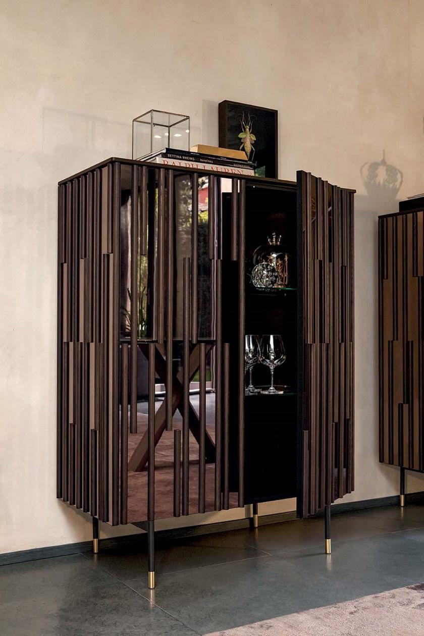 Tonin Casa Комод из дерева и стекла с распашными дверцами Drops T8625 - Вид №3