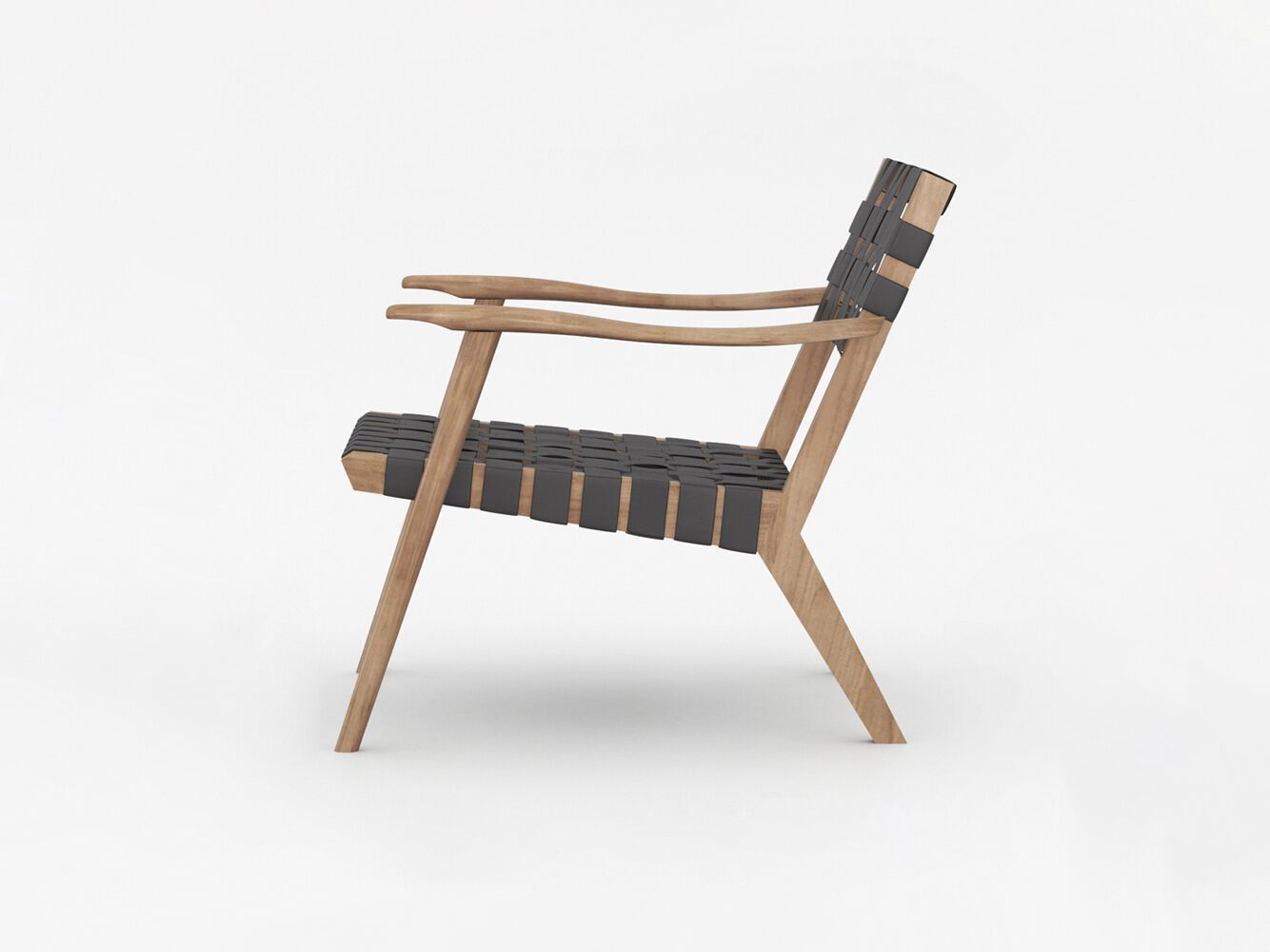 Кресло из цельного дерева и плетеной кожи Air Division ARCH-00018976 - Вид №1