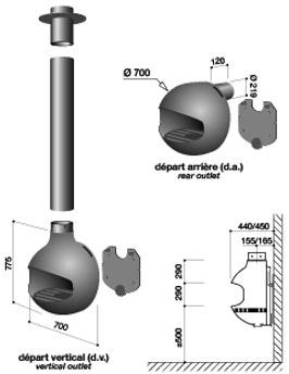 Focus creation Дровяной уличный настенный камин Emifocus sun-id-1447142 - Вид №1