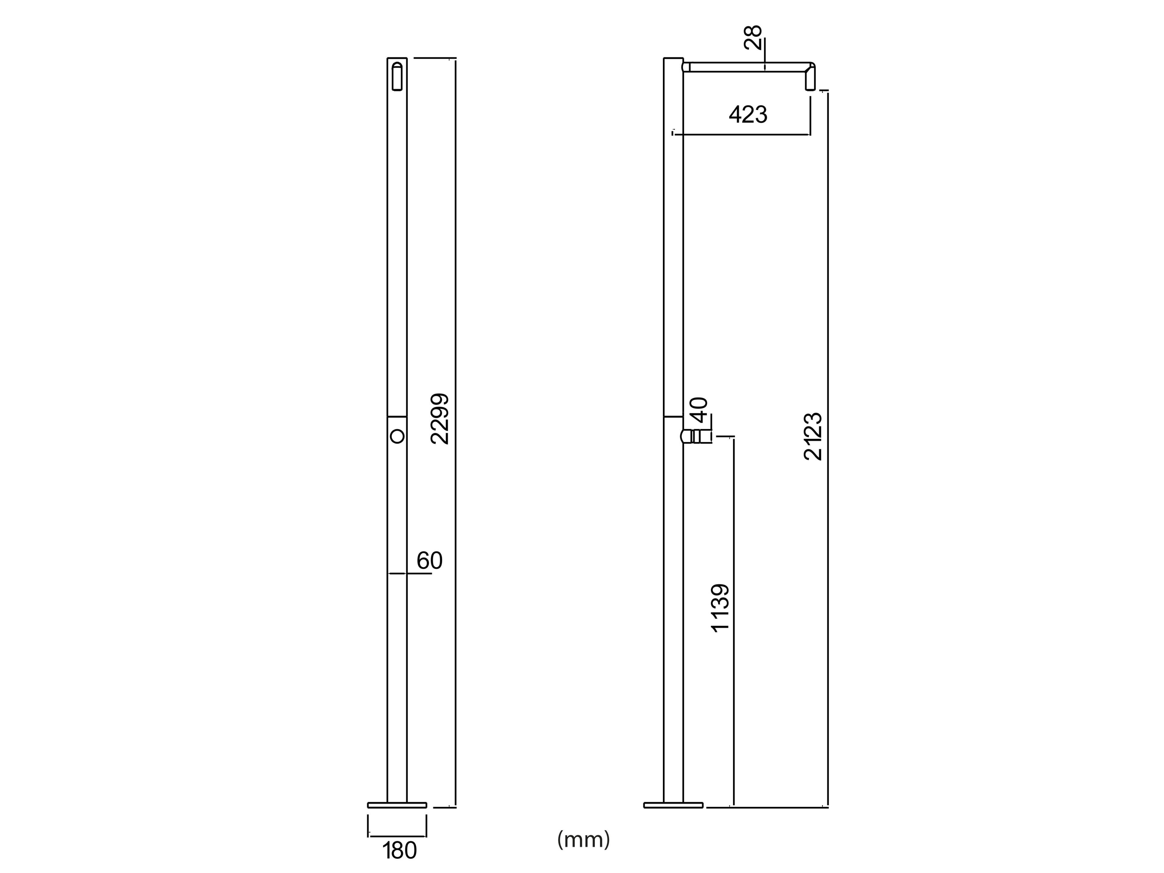 Открытый душ из нержавеющей стали SINED MONOCOLO ARCH-00144746 - Вид №3