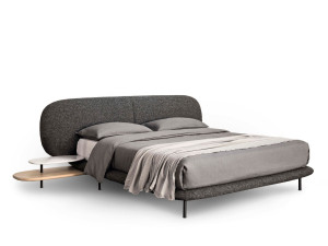 Мягкая кровать из ткани с мягким изголовьем