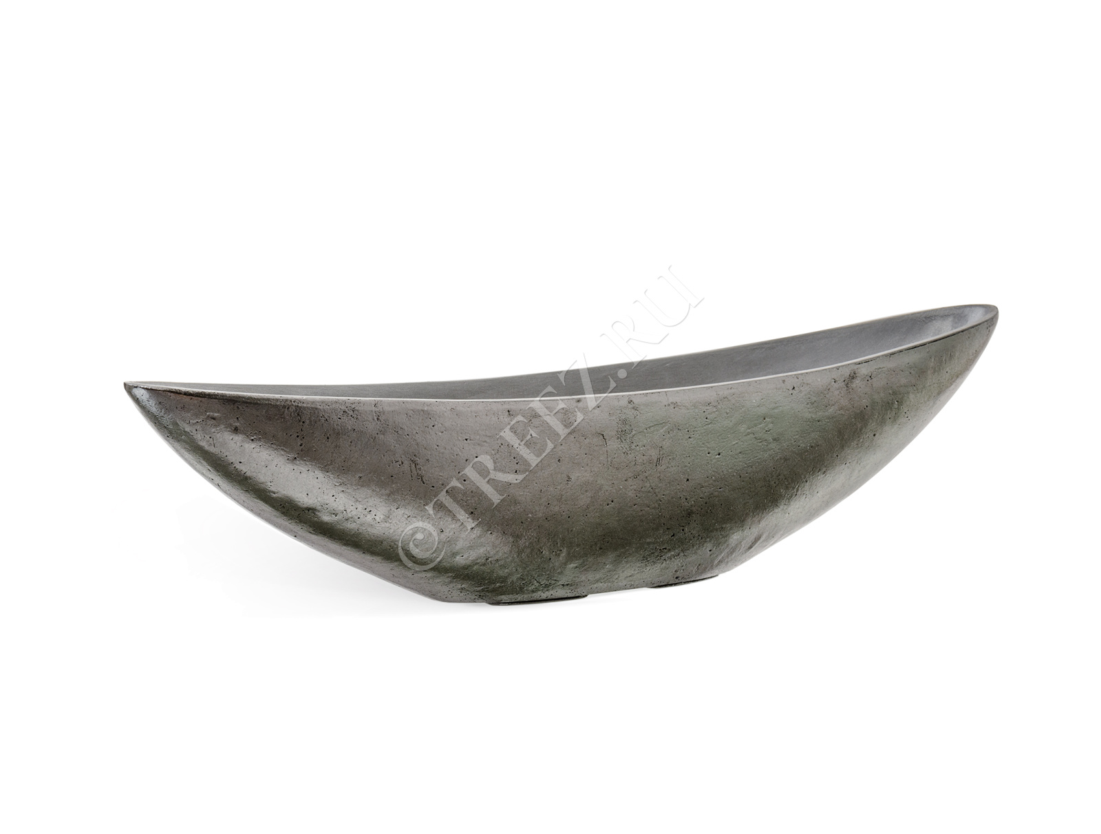 41.3321-04-055-DSL-15/65 Кашпо  Effectory - серия Metal - Ваза-Лодка (2 размера) - Стальное серебро Цветочная коллекция  - Вид №4
