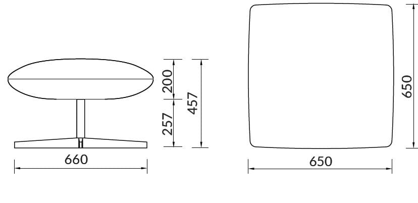Поворотный пуф из ткани с 4 спицами ALMA DESIGN X Pouf ARCH-00081577 - Вид №2